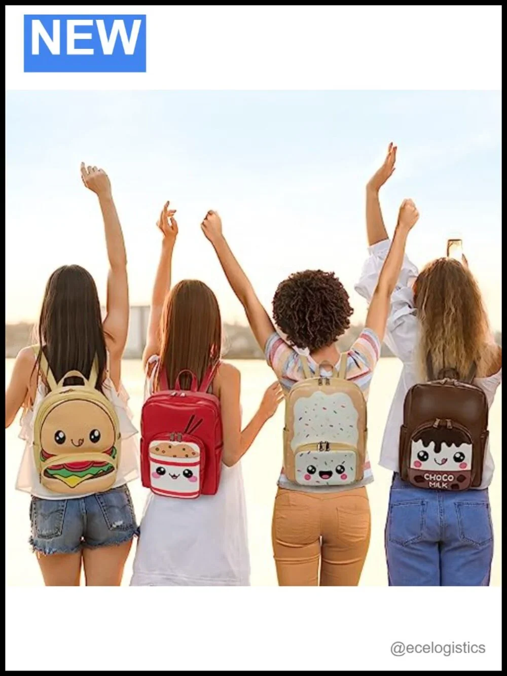 Kawaii Poptart Faux Leather Backpack Purse, Unisex Cute Foodie Mini Travel